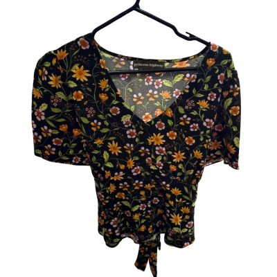 Princess Highway Womens  Size 16 Black Floral Top 
