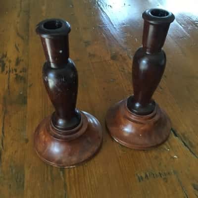 Vintage solid wood candlestick