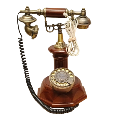Antique Style Retro Telephone With Landline Connection Cable In Cosmetically Good Condition 32cm Tall - Untested  (brica shelf)