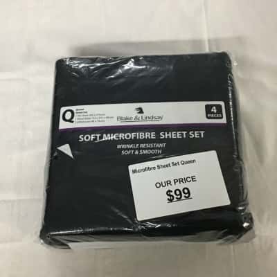 Blake & Lindsay Black Soft Microfiber Queen Sheet Set (new)