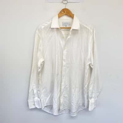 Hardy Amies White Contemporary Fit Long SLeeve Shirt  Size 44