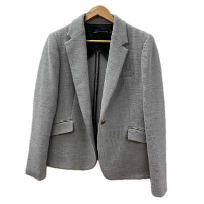 Zara Womens Blazer Size XL Grey 