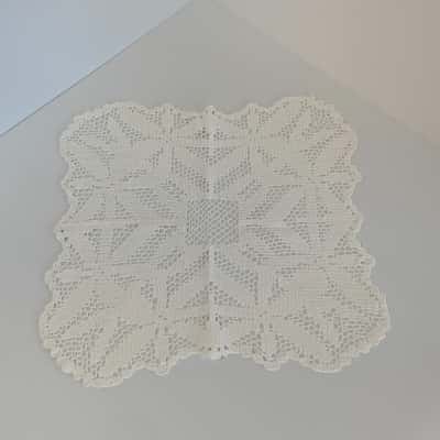 Square White Handmade Doily