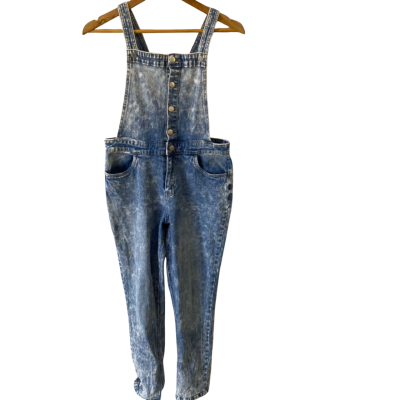 Breakers Womens  Size 16 Faded Denim Overalls Blue 
