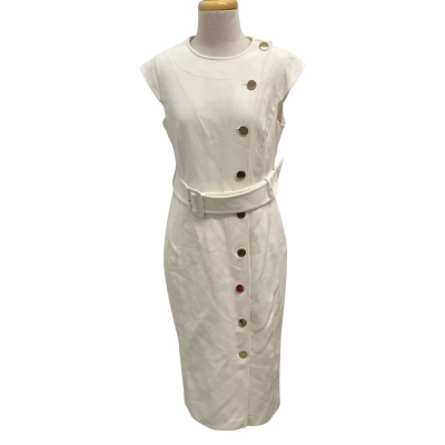 Karen Millen Structured Stretch Button Pencil Dress.  Size 12.  New with tags