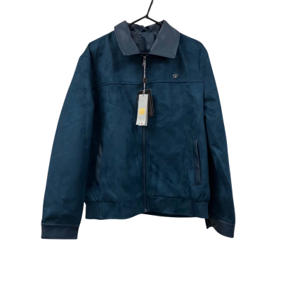 SF SUPERLATIVE FASHION BLUE SUEDE KACKET. BRAND NEW. SIZE XXL