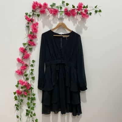 Stella Womens  Size 12 Casual Dress Black  