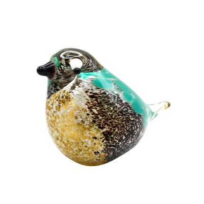 Art Glass Paperweight Ornamental Bird  (cubes)
