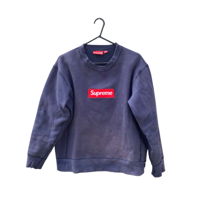 Mens Supreme Size L Crew Neck Jumper Navy Blue / Red / White 