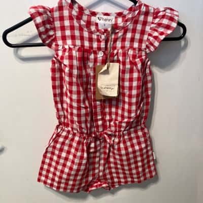 Henry Kids  Size 5 Checked / Red / White 