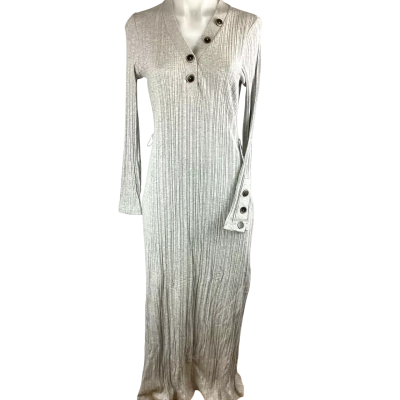 Saba V Neck MIDI Dress - Grey - Size S