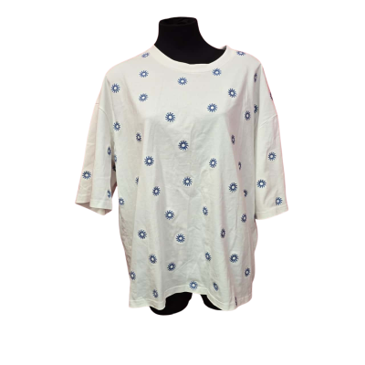  Womens LaBoheme Girls  Size M Blue / White Cotton Top 100% Quality Cotton