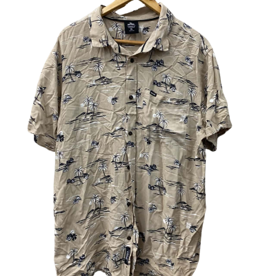 Rip Curl Mens  Size XL Short Sleeve Shirt Beige / Pattern 
