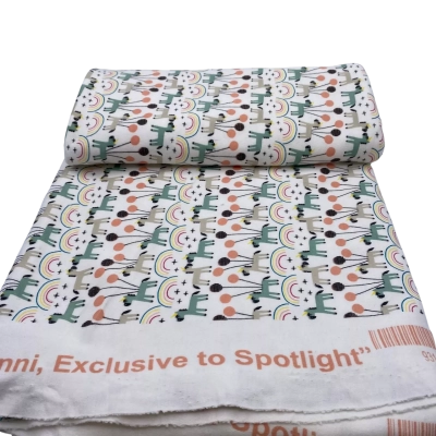 Lemmoni Stretch Fabric Rainbow Unicorns 104 x 210 cm    FAB3