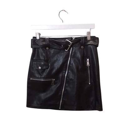 For All Mankind Womens Size XS Black Leather Skirt   