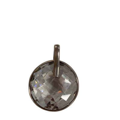 Silver + Crystal Look Pendant 