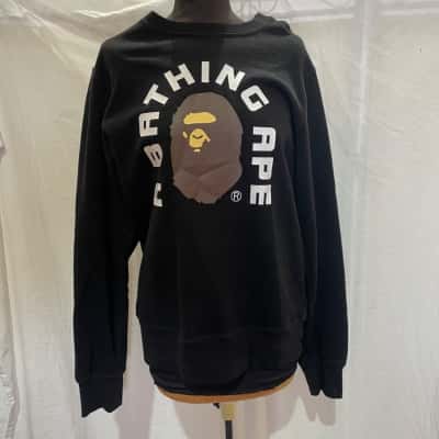 A BATHING APE Size M Crew Neck Jumper Black  