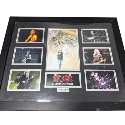 AC/DC signed picture frame with authenticate certificate on back no.53 of 500