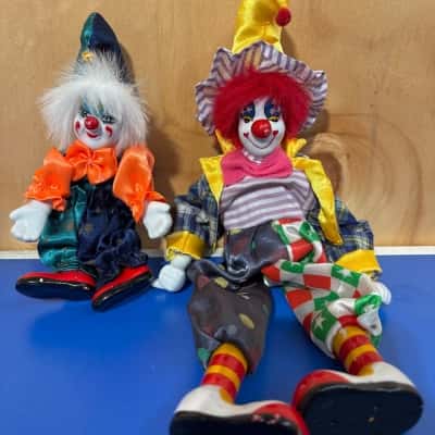 X2 Porcelain Clowns 