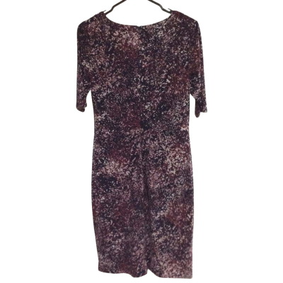 Diana Ferrari Womens  Size 10 Bodycon Dress Cream / Navy Blue / Pattern / Red 