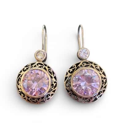 925 silver drop gem earrings