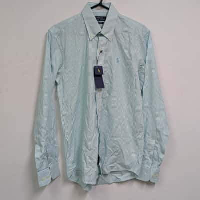 BNWT Polo Ralph Lauren Mens Green / Striped Business Shirt Size L