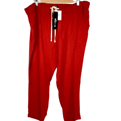 Emerge Womens  Linen Key Pants Red - Size 20