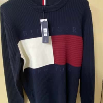 Tommy Hilfiger Mens  Size S Crew Neck Jumper Blue / Red / White 