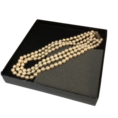 Vintage The Franklin Mint Triple Strand Faux Pearl Necklace 40cm