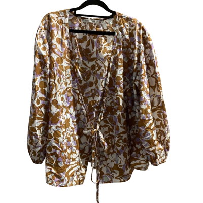 Sportscraft Womens  Size 16 3/4 Sleeve Wraparound Top Multicoloured 