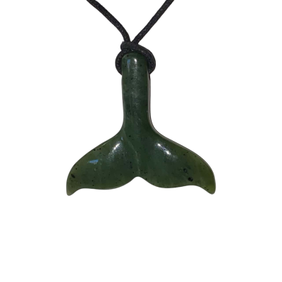 Unisex Small Māori Pounamu Nephrite Jade Whale Tail Necklace