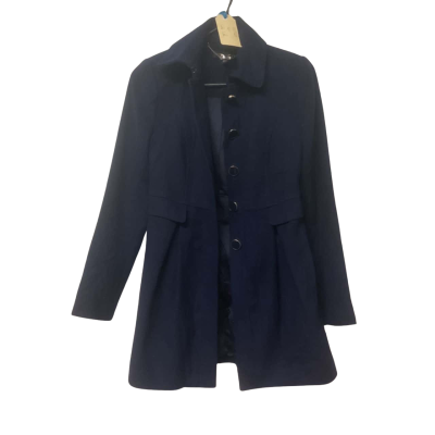 Womens Size 8 Forever New Navy Blue Winter Button Coat