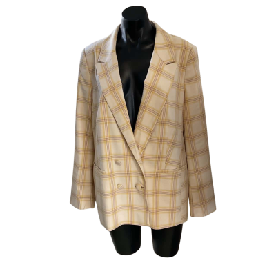 Emerge Womens  Size 18 Blazer Cream / Pink  / Pinstriped / Yellow 