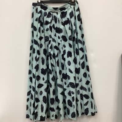 Gorman Womens Ankle Length Wide Pants Aqua/Pattern Size 12