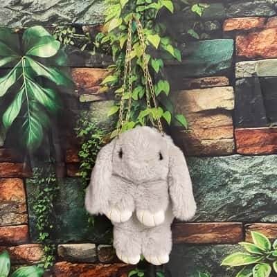 Gorgeous grey rabbit handbag New