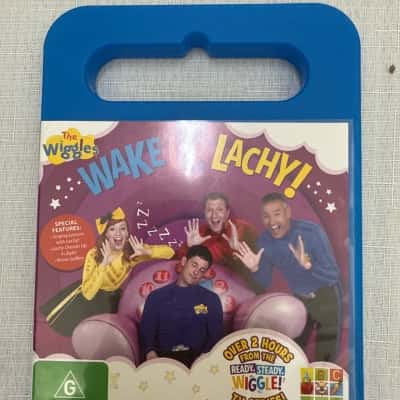 The Wiggles: Wake Up, Lachy! DVD, a compilation of episodes from the Ready, Steady, Wiggle! TV series.Special features include singing lessons and a photo gallery. It was released on September 3, 2014.(B27)