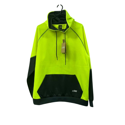 MENS BAD HOODED FLEECE FLURO HI-VIS. SIZE XL. BRAND NEW