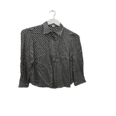 Perri Cutten Womens  Size 10 Blouse Black  / Pattern / White 