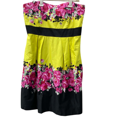 City Chic Womens  Size M / S Sleeveless Dress  vibrant yellow & Floral / Multicoloured 