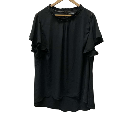 City Chic Womens Size L Short Sleeve Shirt Black 