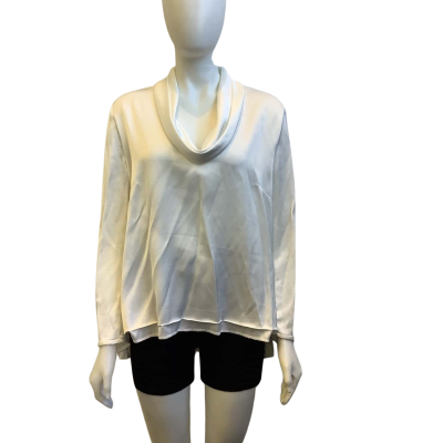 Carla Zampatti Womens AUS Size 14 Drape Neck Top White