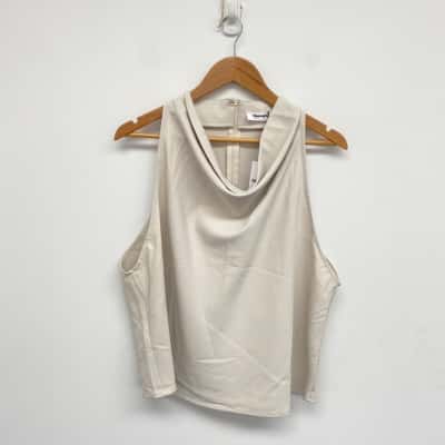 Showpo Beige Sleeveless Cowl Jolene Top  Size 20 