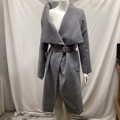 Indikah Womens  Size 8 Trench Coat Grey 