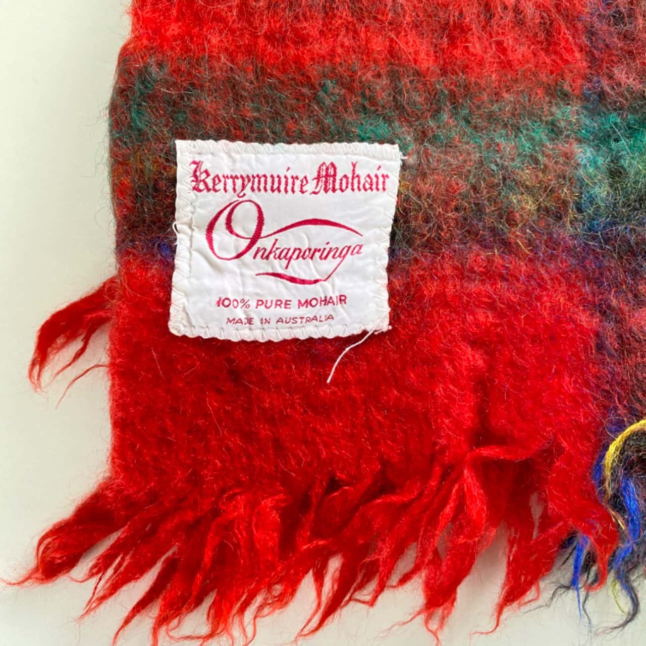 Onkaparinga Red Checked 100 Pure Mohair Blanket
