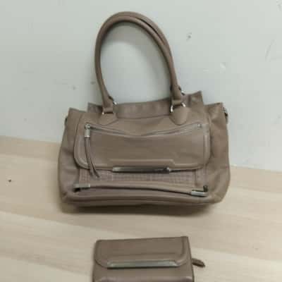 Mimco Womens  Beige Handbag With Matching Purse GUC