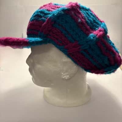 Knitted Baker Boy Style Hat 