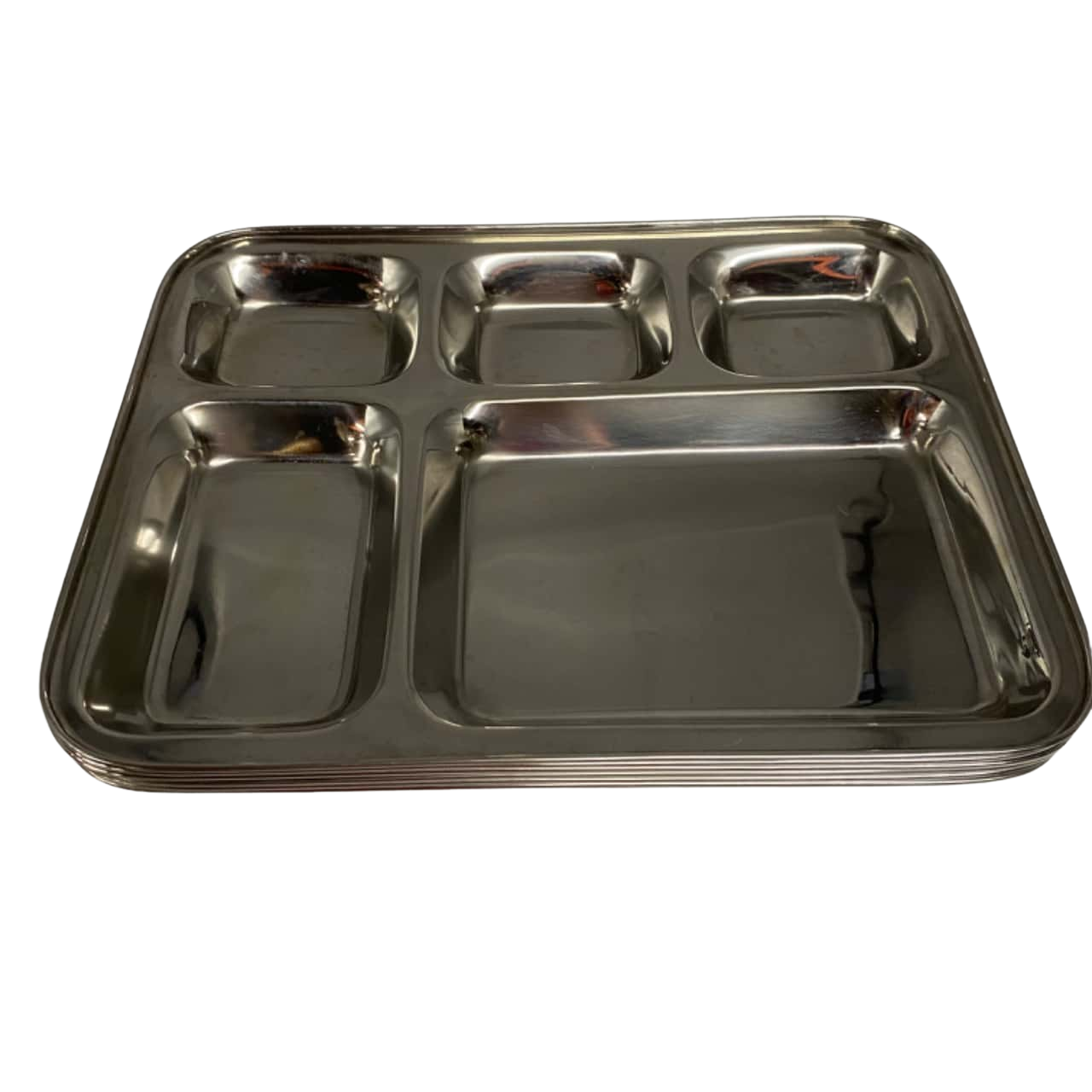 6x Stainless Steel Dinner Trays