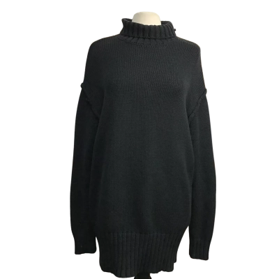 Dissh Womens  Size M Harlow Cotton/Merino Blend Black Knit Jumper