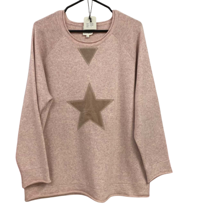 Womens Pink Star Jumper Size L 