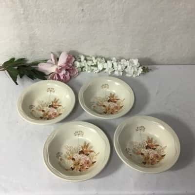 Poole "Summer Glory" Floral Pattern 4 x Ceramic Cereal Bowls